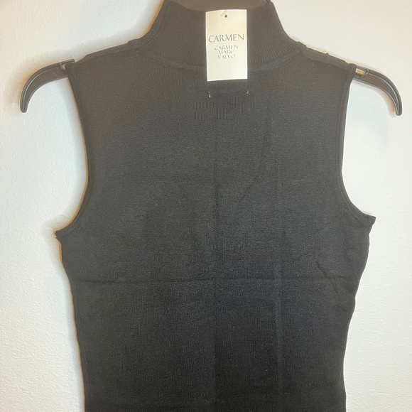 Carmen Marc Valvo Mesh High Neck Top- NWT - Picture 2 of 4